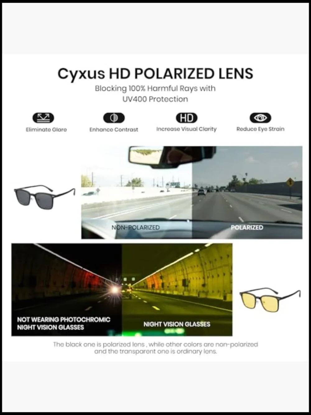 Magnetic Clip-On Sunglasses Polarized UV Protection Night Driving Fishing Golf